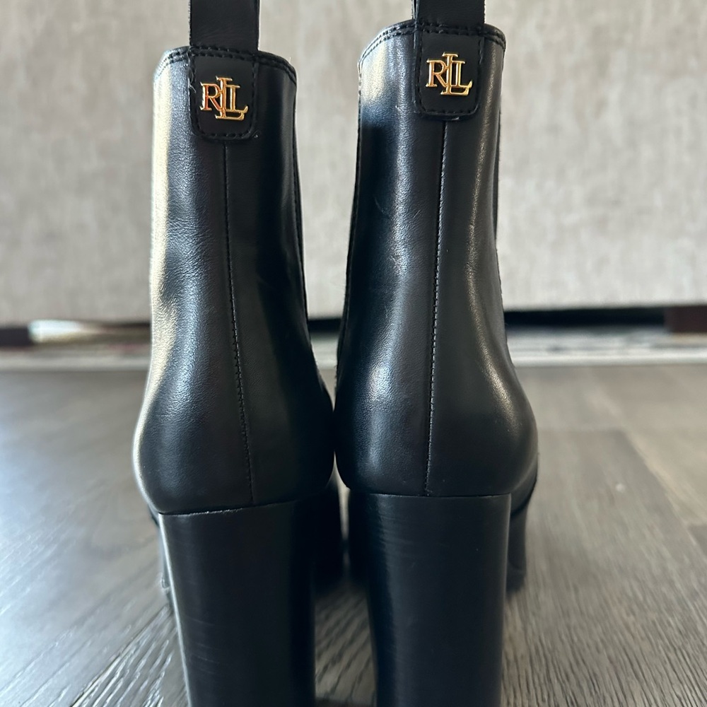 Ralph Lauren Black Leather Women's Boots